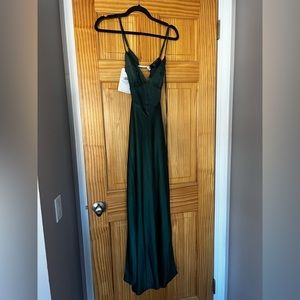 Emerald green Hello Molly Satin Dress